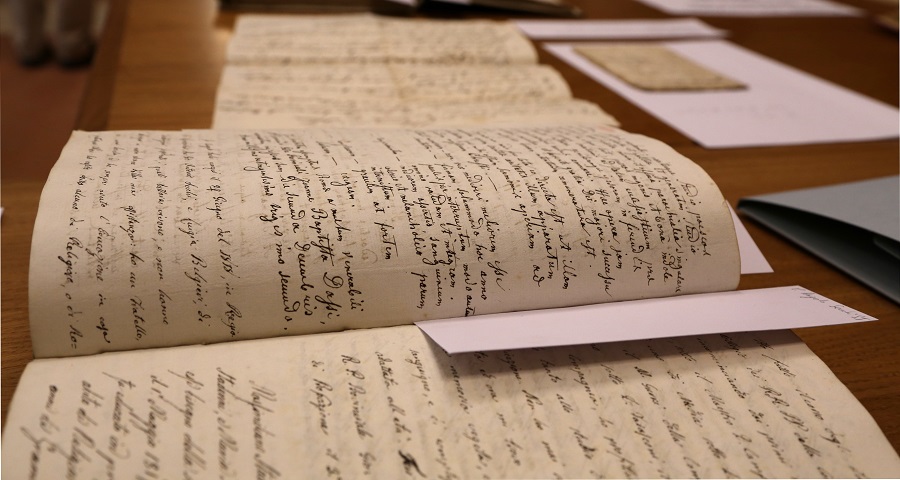 Dettaglio di un documento conservato nell'Archivio Storico della Provincia Euro-Mediterranea