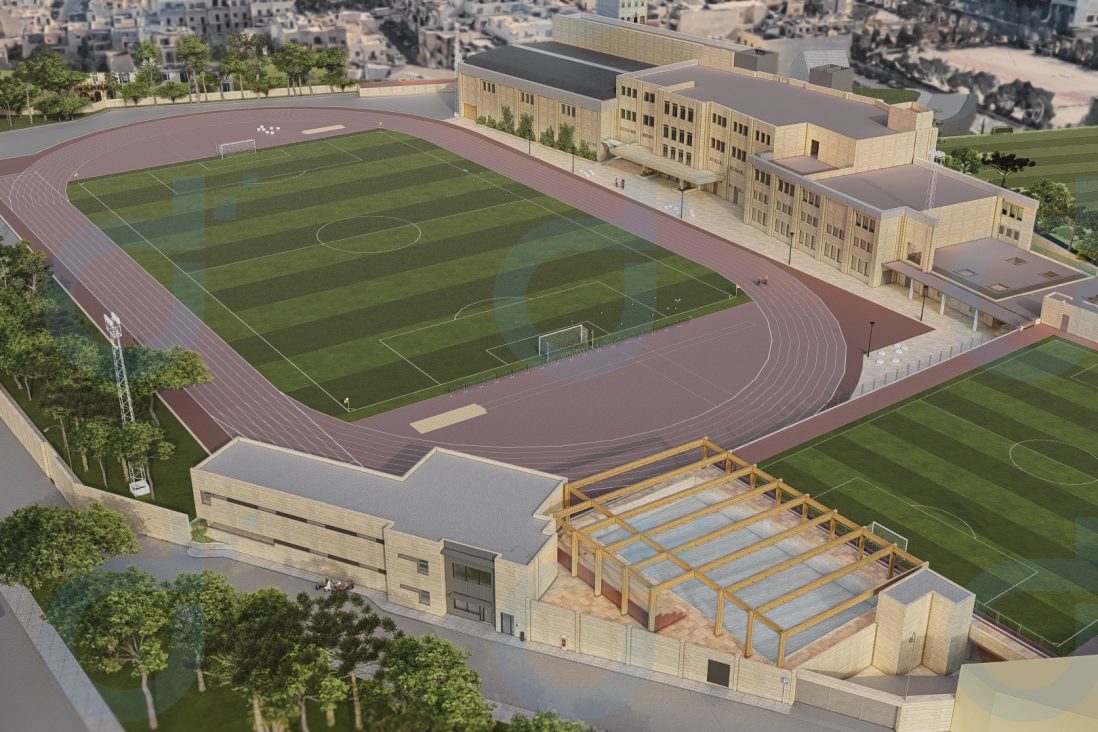 Un rendering del nuovo complesso sportivo del St. Aloysius College a Malta